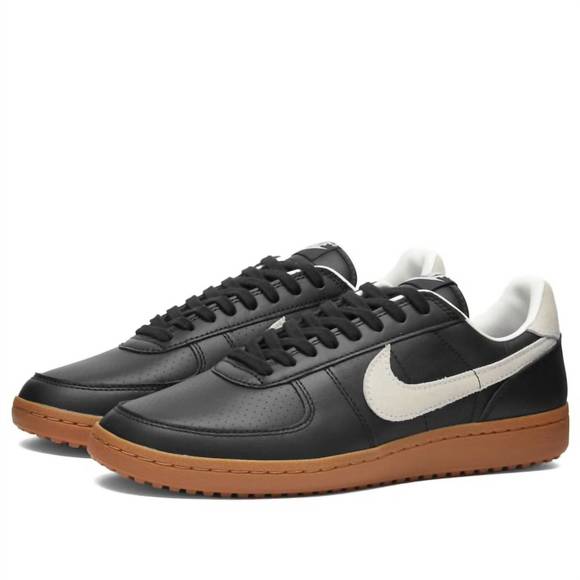 NEW NIKE men's field general '82 sneaker in black/sail-gum medium brown - Picture 2 of 6